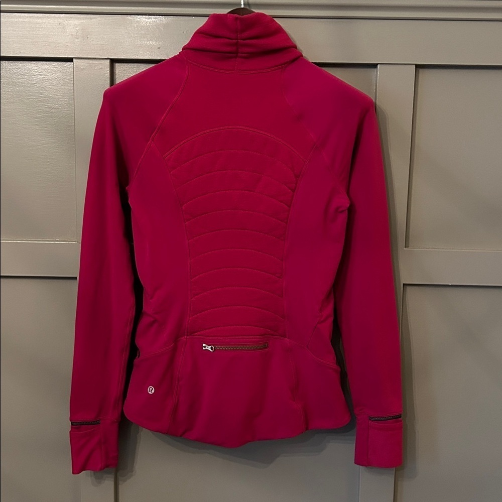 Lululemon Fleece Out Jacket Full Zip Berry Rumble Zipper Vents Size 6 - Picture 7 of 16